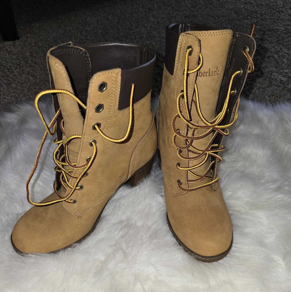 Timberland Tan and Brown Lace-Up Boots